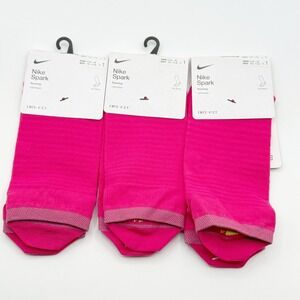 Nike Spark Socks (3 Pair) No-Show, Lightweight Size 10-11.5 Mens - Neon Pink